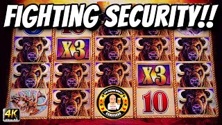 FIGHTING SECURITY  2 HUGE JACKPOT's  Buffalo Gold Slot Machines