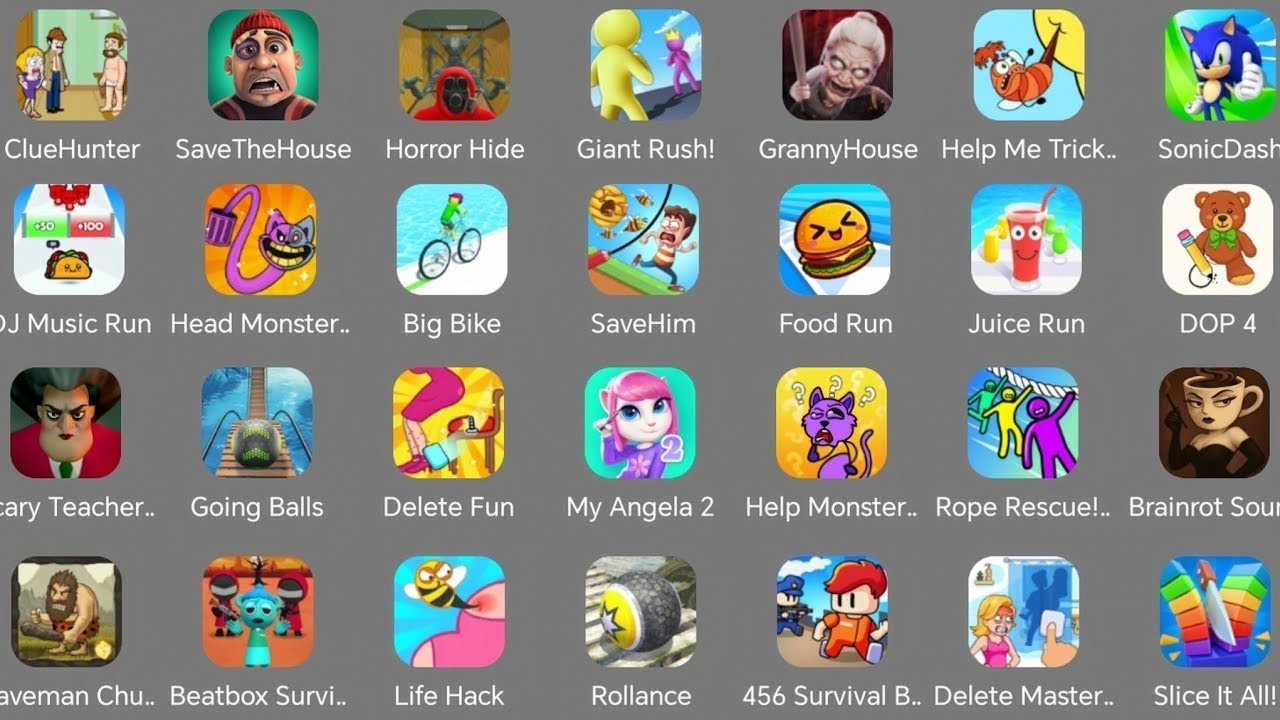 Subway Surfers,Going Balls,Count Master,Find The Alien 2,Drive Mad,Tall Man Run,Shape Shifting