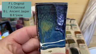 23. Part 2 Results - Glaze Layering Test Tiles - kiln opening Amaco, Mayco, Terracolor. 13.12.20