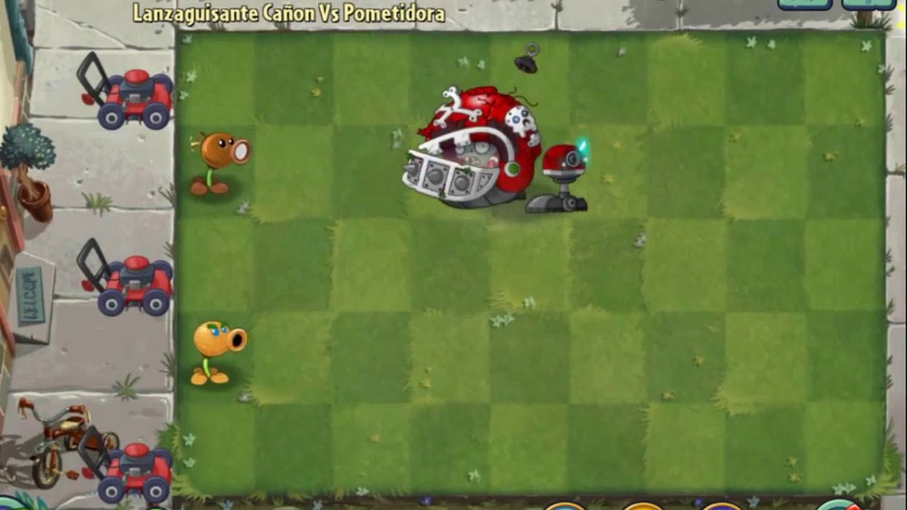 Plants Vs Zombies 2 Lanzaguisante Cañon Vs Pometidora - YouTube