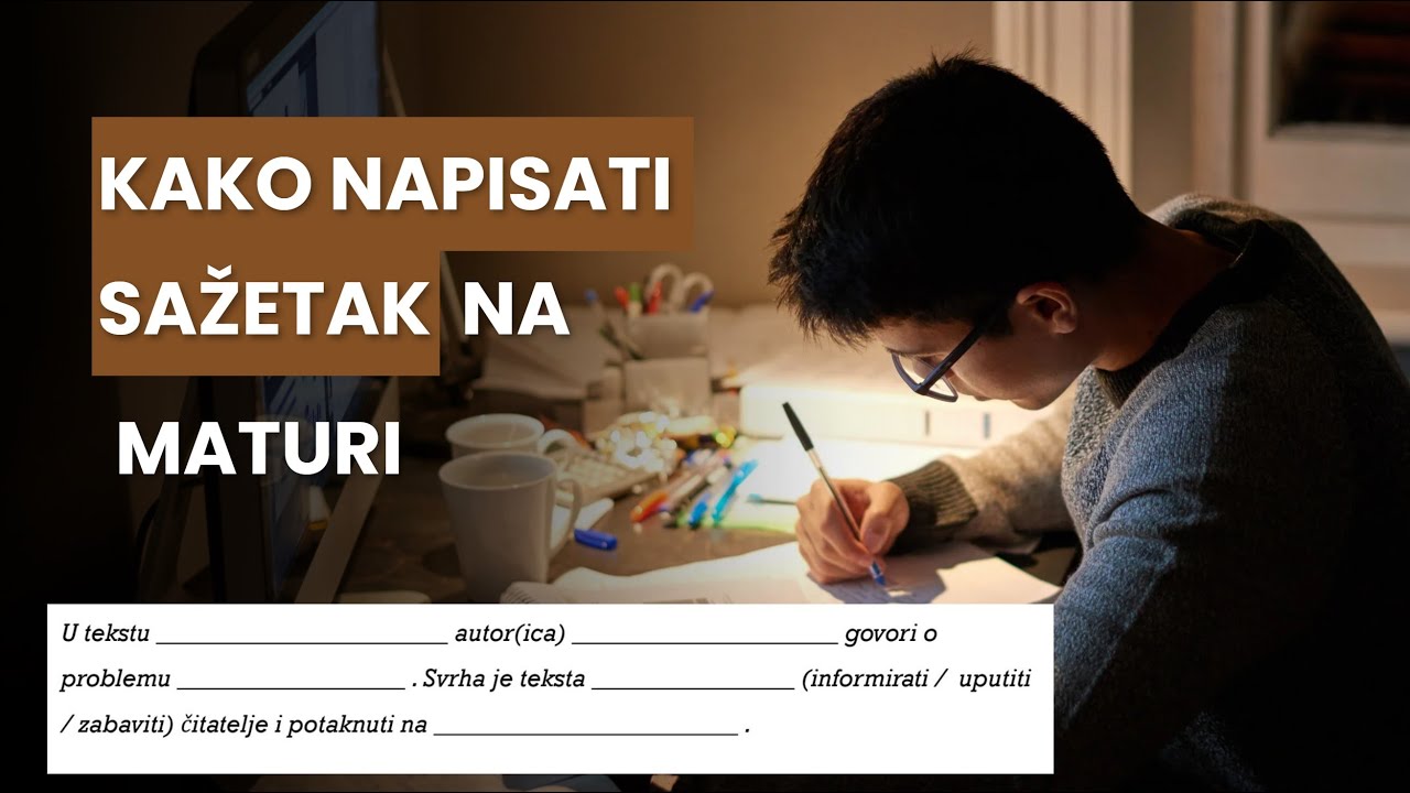 Sažetak iz Hrvatskog na maturi - šablona za pisanje