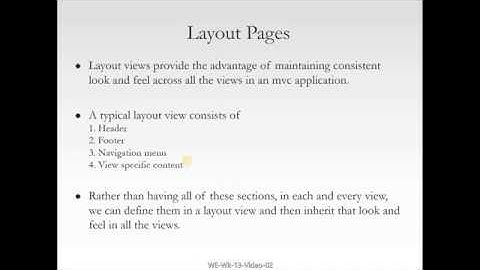 WE Wk 13 Video 02 ( Layout Pages in MVC5 )