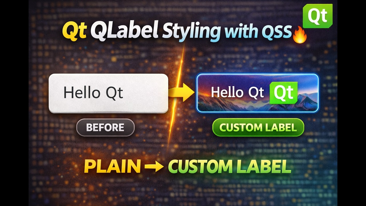 Qt6 | Qt QLabel Styling with QSS 🔥 | Custom UI Design (Step-by-Step ...