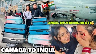 CANADA TO INDIA JOURNEY VLOG *Angel Emotional Ho Gyi🥺* Suprise VISIT INDIA🇮🇳😍