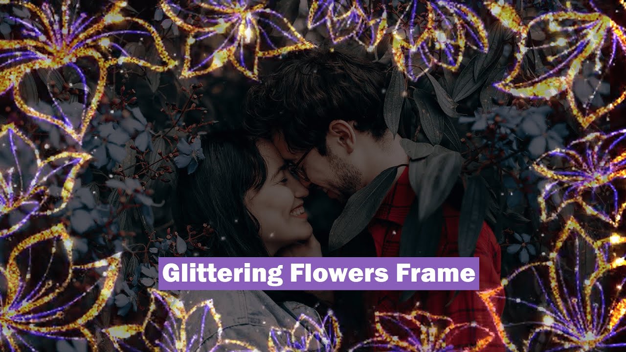Glittering Flowers Frame Loop🤩 | Free to Use❣️ | No Copyright💯