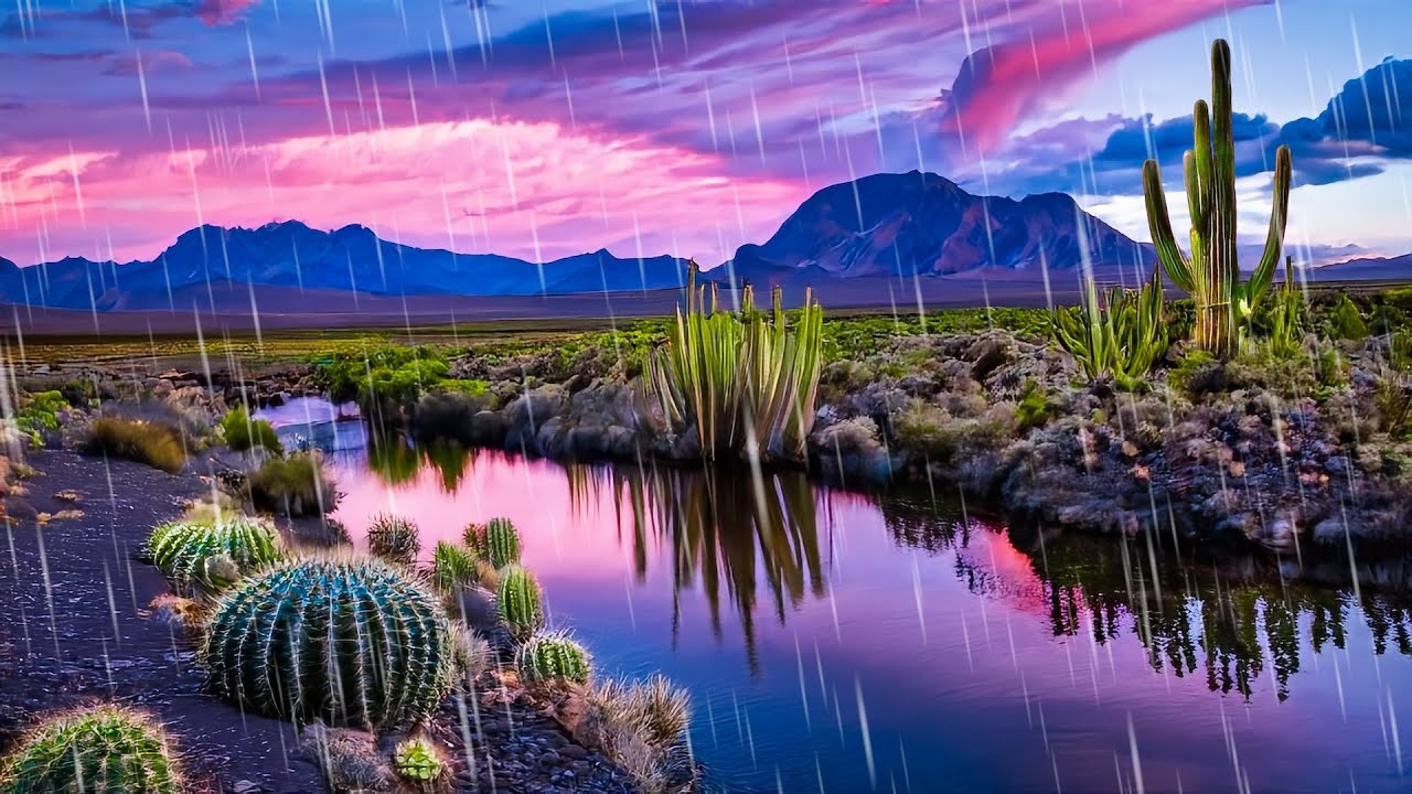 Light Desert Rain + Gentle Stream | Water & Rain Sounds for Sleeping ...