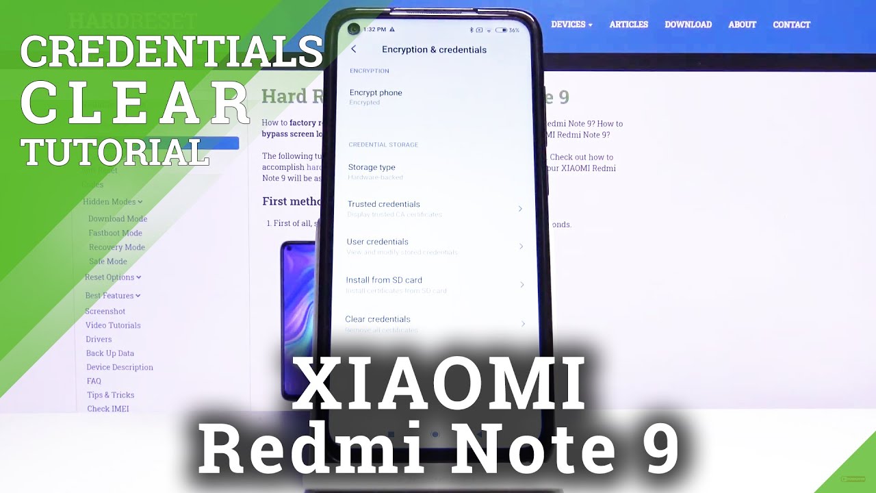 How To Clear Credentials In Xiaomi Redmi Note 9 Remove Certificates YouTube