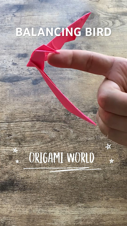 EASY TUTORIAL ORIGAMI BALANCING BIRD PAPERCRAFT IDEA | HOW TO FOLD BIRD ORIGAMI | BALANCING BIRD TOY