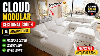 Cloud Modular Sectional Couch ☁️😍 | Best Amazon Find for Cozy Living Rooms #amazonfinds #homedecor 