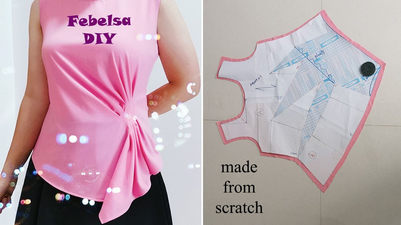 V096 How to make Side Pleated Waist Top