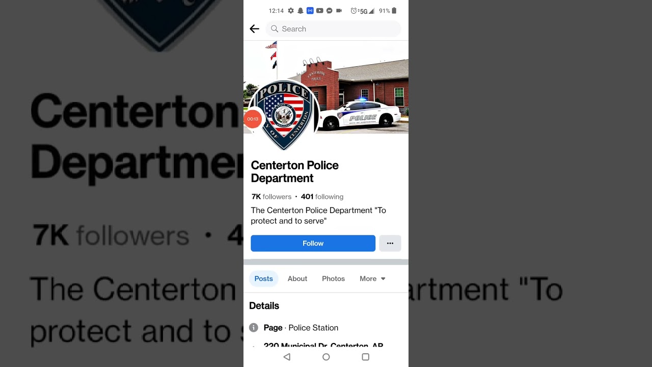 Centerton Arkansas police deleted all their Facebook posts and comments
