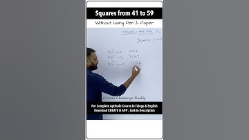 Aptitude Trick 2 | Squares without pen and paper | CREATE U APP | Crisna Chaitanya Reddy