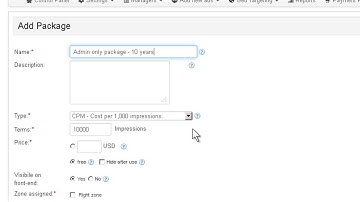 Creating admin only advertising packages to Joomla