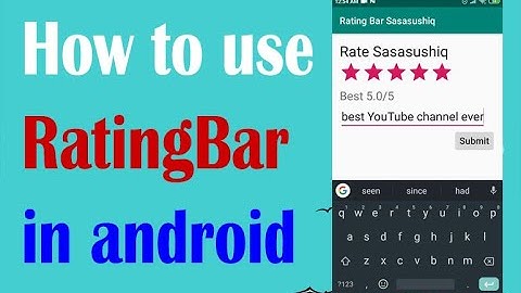 How to use RatingBar in android studio | Android App Development for Beginners 2020 video#13