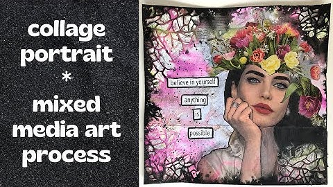 collage portrait * mixed media art process * Miss Bee art *