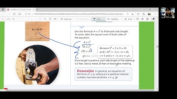 EnVision Grade 7 Accelerated Pre-Algebra 2-5: Solve Equations Using Square Roots and Cube Roots
