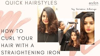 How To Curl Your Hair Using a Straightening Iron | Enrich Salon screenshot 5