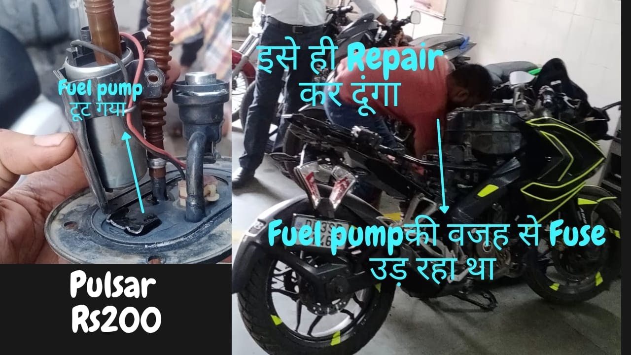 Pulsar RS200 Fuel pump repair Bike fuse short Pulsar RS200 wiring short Bike self not