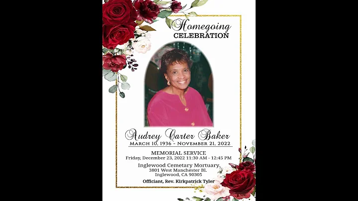 Sis. Audrey Carter Baker - Celebration of Life