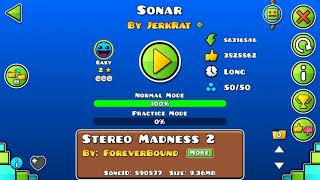 Sonar Geometry dash level all coins