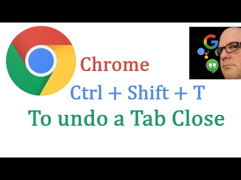Chrome Undo a Tab shortcut Ctrl Shift T January 2020