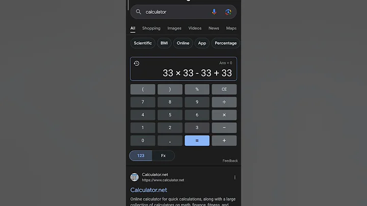This is how to calculate infinity (works only on Google) #infinity #calculator #google #shorts