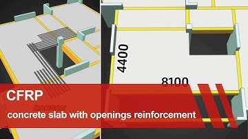 Concrete Slab with Openings Reinforcement with Carbon Fiber Detailing  | 3d Animation of RC Slab