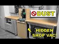 Simple miter saw station with dust hood and hidden shop vac