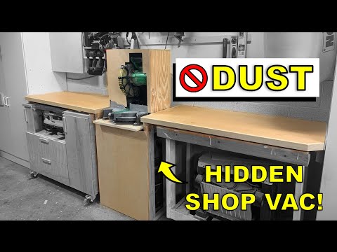 Simple Miter Saw Station with Dust Hood and Hidden Shop Vac