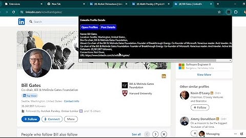 Chrome extension for scraping LinkedIn profile details