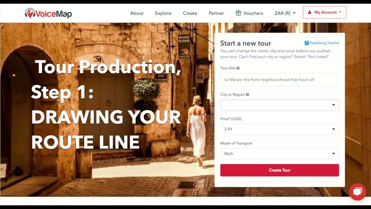 Tour Production, Step 1: Drawing a route line