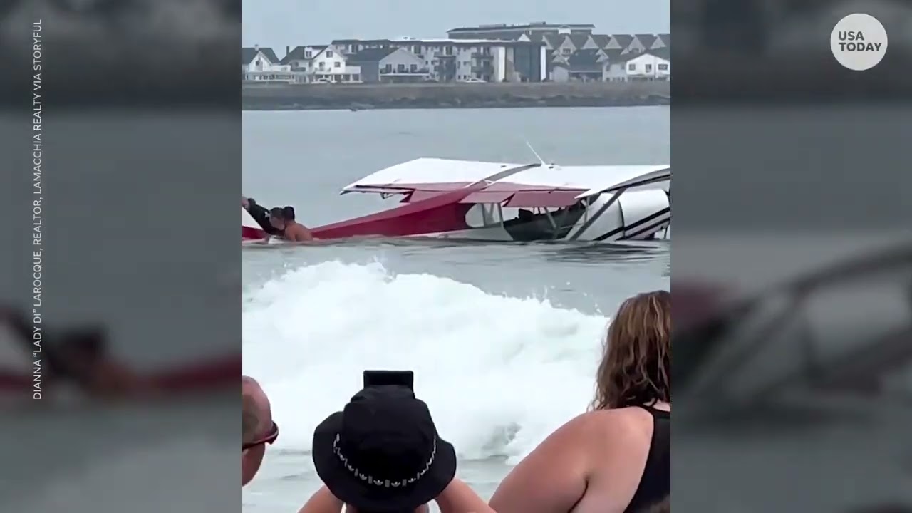 Small plane crashes in surf at beach, pilot rescued by lifeguards | USA TODAY