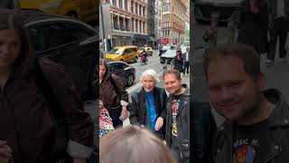 Ellen Burstyn signing autographs for fans in New York City