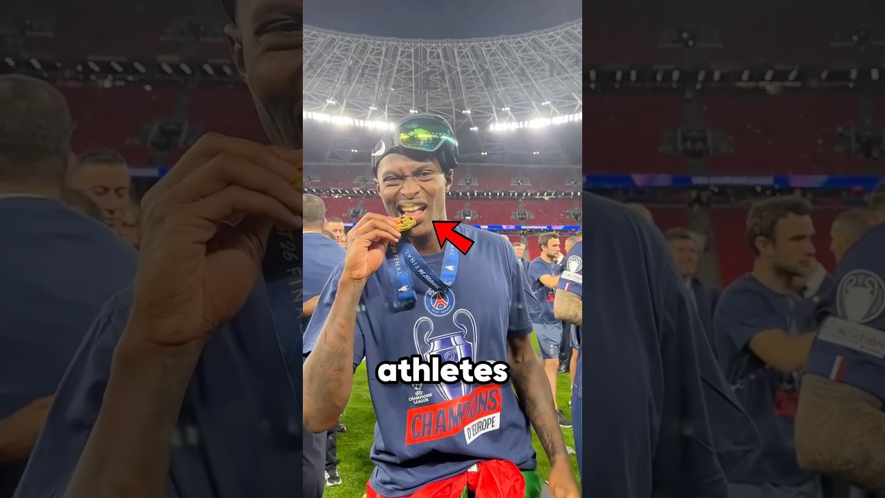 Why Do Athletes Bite Their Medals? 🏅 #shorts