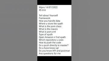 Wipro July month Testing interview questions#shorts #short