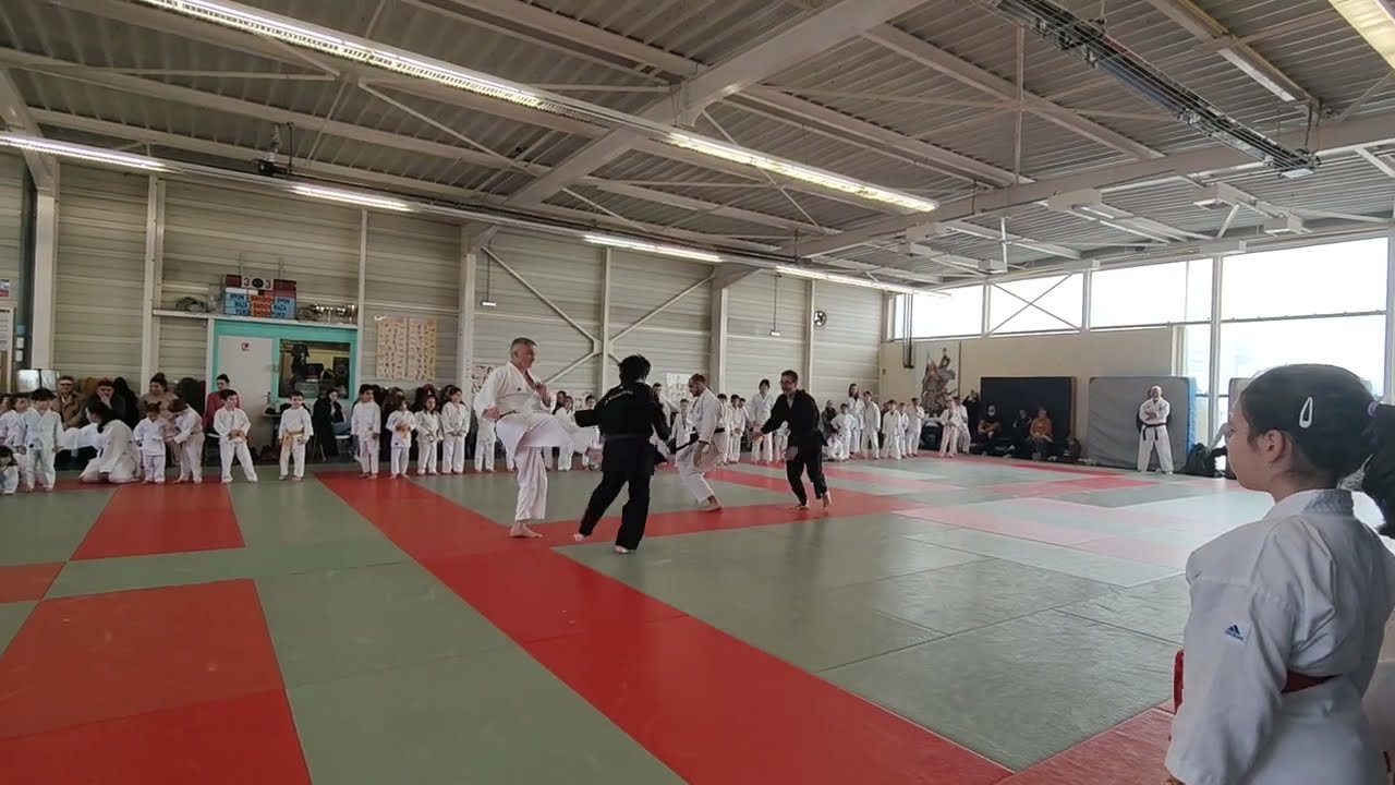 Stage enfants YAMATO KAN karaté-do shotokai , esquiver les attaques de plusieurs partenaires