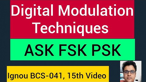 Digital Modulation Technique | digital modulation technique | BCS041 | ignou bca mca | ASK FSK PSK