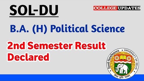 DU SOL | B.A (H) Political science 2nd Semester Result has been declared | 1st Year Result declared