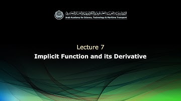 BA123 - Lecture 7: Implicit Function and its Derivative