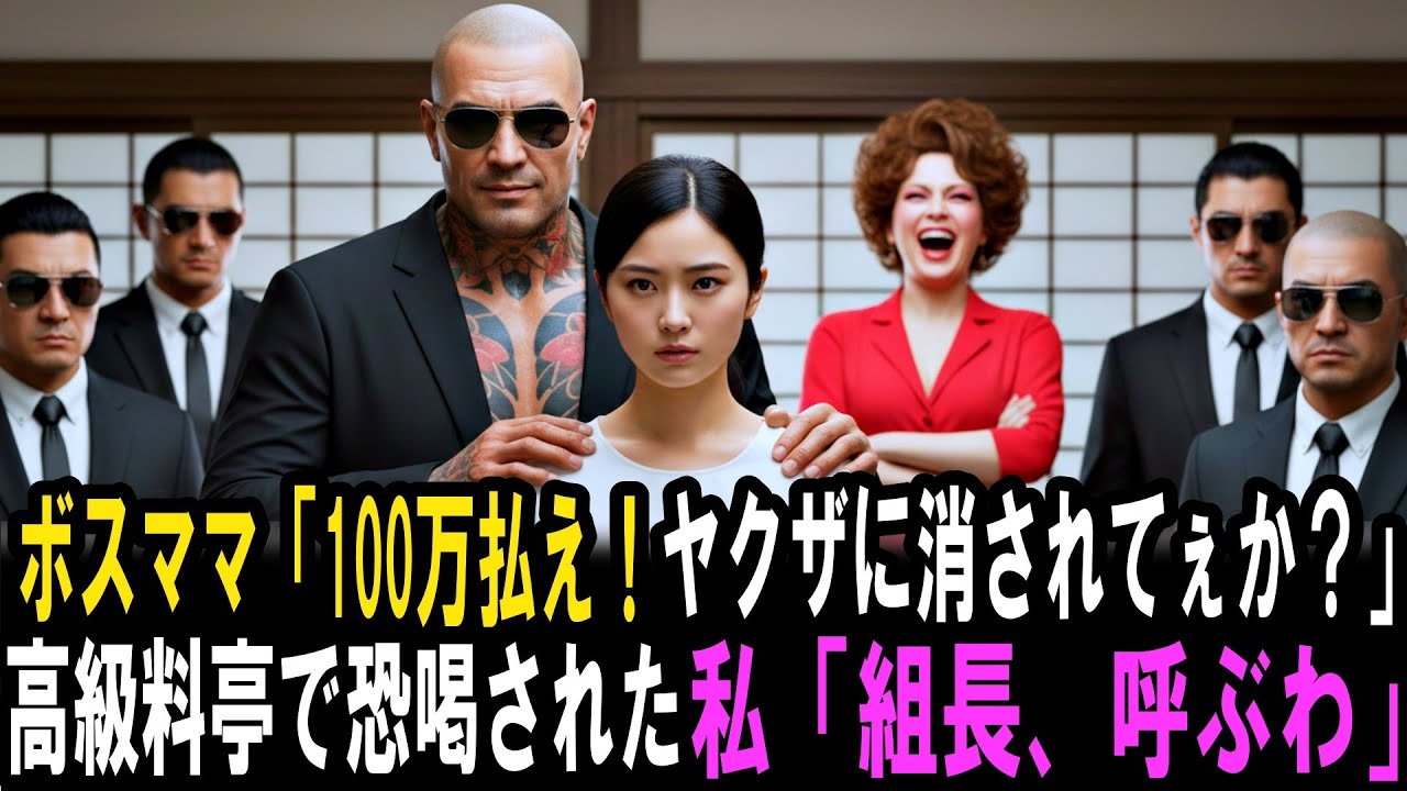 高級料亭でボスママにハメられ｢100万払え！ヤクザに消されてぇか？｣ 私「組長呼ぶわ」全員「え！？」