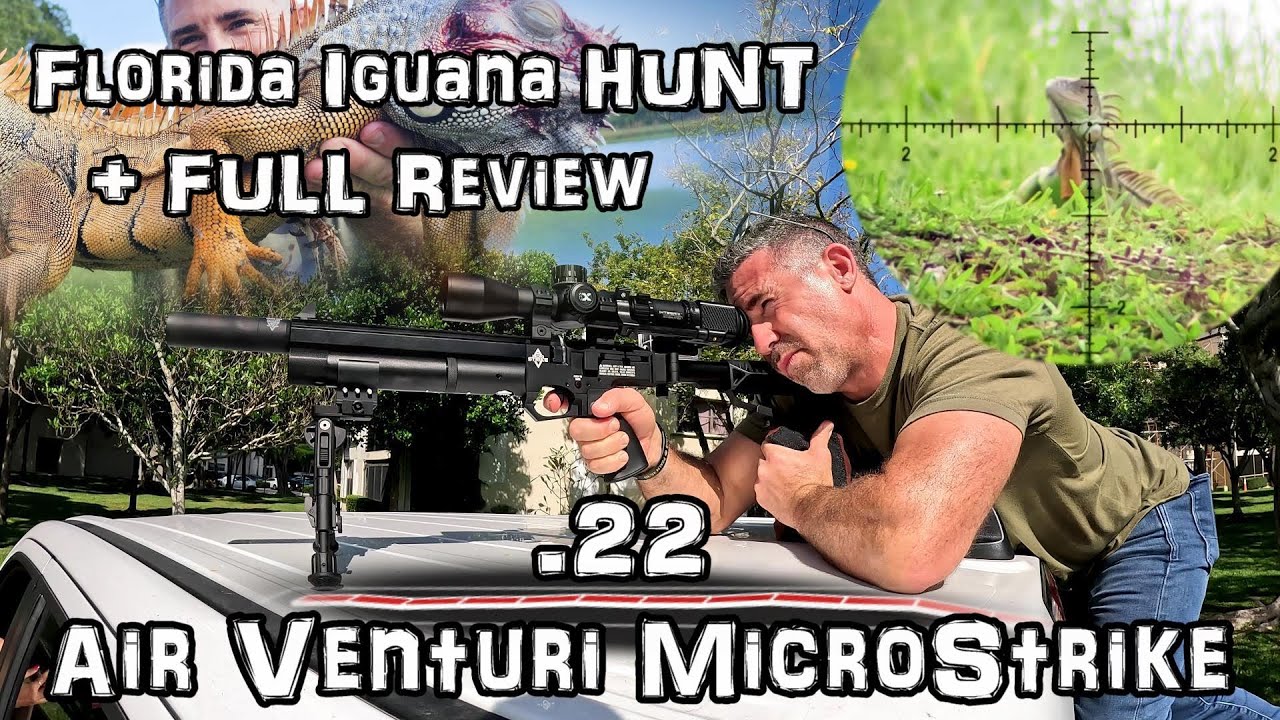 Florida Iguana Hunt - NEW Air Venturi MicroStrike .22 Airgun Destroys Invasive Species + FULL REVIEW