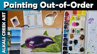 Painting out-of-order and opening the watercolor advent calendar for day 16!