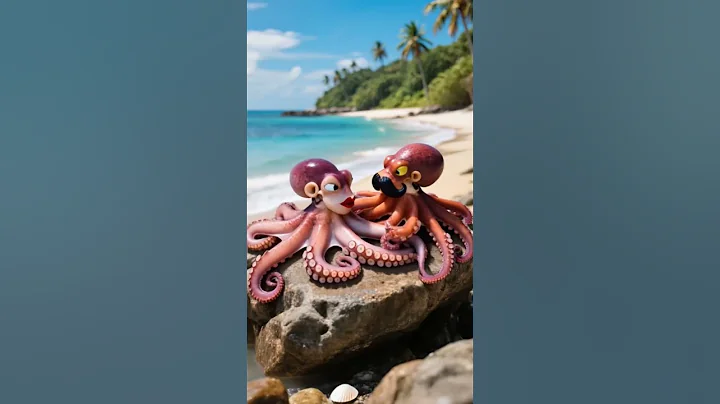 Romantic Octopuses on the Beach 🐙❤️ | Funny Sea Love Story #shortsviral #shortsfeed #shortsfunny