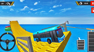Bus Ocean Ramp Track Impossible Uphill Stunt Game | Bus Racing Game | Bus 3D Driving Game