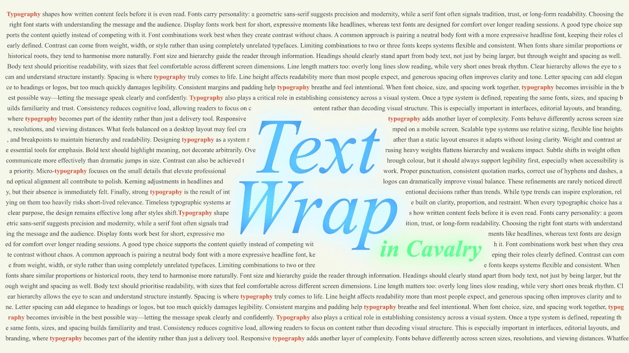 Create Text Wrap Effect Around Shapes in Cavalry