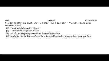 IIT JAM MATHEMATICS | Differential Equation | Example on differential equation | VIDEO 97