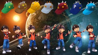 Boboiboy Galaxy Kuasa Elemental Hunting Topi Elemental ( boboiboy cahaya air angin daun tanah api )