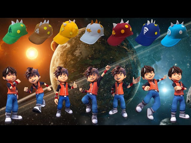 Boboiboy Galaxy Elemental Power Hunting Elemental Hat (boboiboy light water wind leaf earth fire) class=