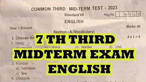 7TH STD  3RD MIDTERM EXAM QUESTION PAPER 2023#question paper#samacheerkalvi er#7th#exam #education