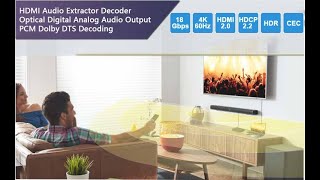 BUNGPUNG 4K 60Hz HDMI Audio Extractor Dolby DTS Downmix Decoder